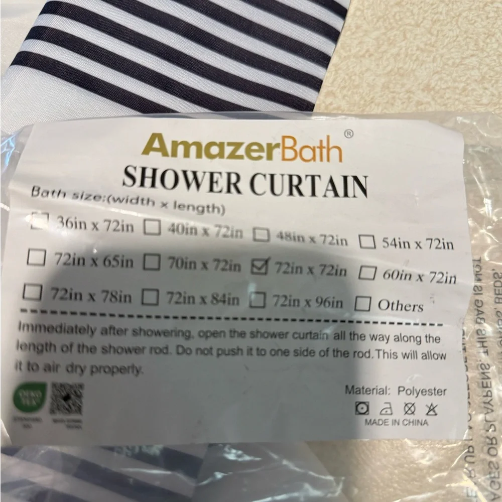 Black and White Striped Shower Curtain